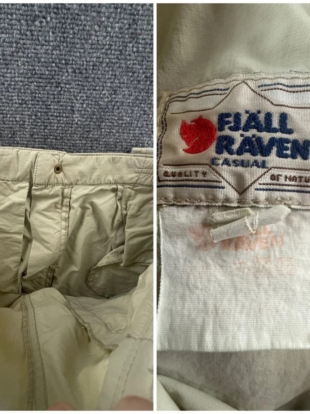 Fjallraven Portugal 38 Pants Hiking Men Beige 62012 Nylon Blend ACTL 33X28
